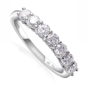 18K White Gold Plated 925 Sterling Silver 0.7ct VVS1 Lab Diamond Ring